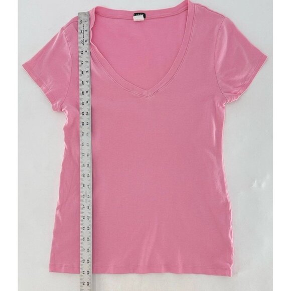 J.Crew Factory Women’s Pink Lightweight V-Neck Pink T-Shirt Size Large See Pics - Picture 7 of 8